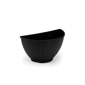 IN533-VASINHO DE PAREDE RATTAN PRETO-INJEPLASTEC