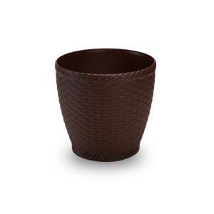 IN566-VASO RATTAN RED MÉDIO 10LTS COFEE -INJEPLASTEC