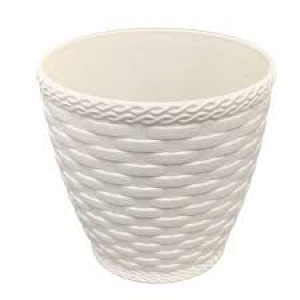 IN621-VASO RATTAN RED M3 BRANCO- INJEPLASTEC
