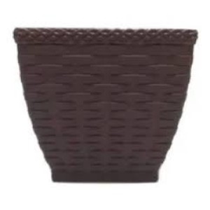 IN622-VASO CACHEPOT  RATTAN M3 QUADR COFEE 350ML- INJEPLASTEC