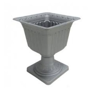 IN657-VASO TAÇA QUADR CINZA- INJEPLASTEC