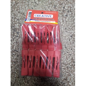 CRE77-PRENDEDOR PLAST. DE ROUPAS 12PÇS-CREATIVE
