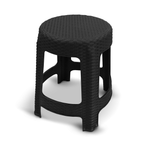 25618-BANQUETA RATTAN PRETA- ARQPLAST