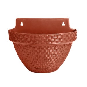 25819-VASO DE PAREDE MEIA LUA RATTAN TERRA 3 LTS- ARQPLAST