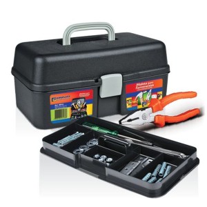 MF40-MALETA DE FERRAMENTAS PRETA COM BANDEIJA-ARQPLAST