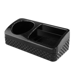 25852-PORTA DETERGENTE ESPONJA SABAO RATTAN PRETO- ARQPLAST