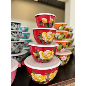 LC4DECOR-KIT 4 SALADEIRAS DECORADA (750ML,1,4LTS, 3 LTS, 5,5LTS)- LC