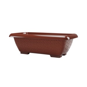 PR901-FLOREIRA RET RATTAN MARROM 4LTS-PRATIC