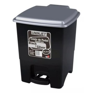 UNI0377-CESTO DE PEDAL QUADR. 14 LTS PRETO-UNINJET