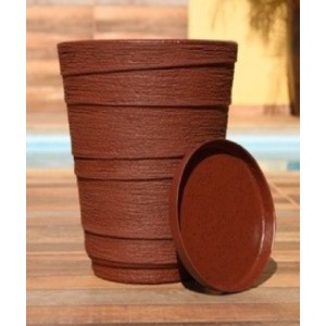 A823/1-VASO COLUNA DEGRAU ESC C/ PRATO MARROM N2-ALFA