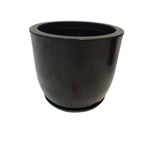 A123/4-VASO BOJO POLIDO PRETO C/ PRATO N2 -ALFA