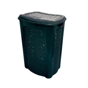 A453-CESTO TELADO RATTAN PRETO 45LTS-ARIPLAS