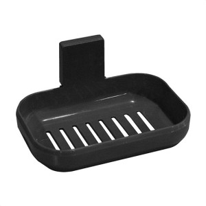 25957-SABONETEIRA PAREDE PRETA C/ ADESIVO-ARQPLAST