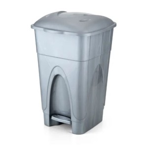 IN0106-LIXEIRA 30L PEDAL PRATA-INJEPLASTEC