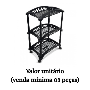 #ATACADO-VALOR UNITÁRIO P/3 PÇS-ORG VERTICAL TRIPLO PRETO- ARQPLAST