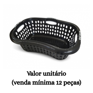 #ATACADO-VALOR UNITÁRIO P/12 PÇS-CESTO TELADO ANGULAR PRETO 32LTS- ARQPLAST