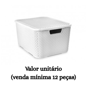#ATACADO-VALOR UNITÁRIO P/12PÇS-ORGANIZADOR RATTAN TPA 07 LTS BRANCO- ARQPLAST