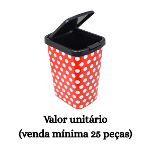 #ATACADO-VALOR UNITÁRIO P/25 PÇS-LIX 9 LTS CLICK POA VERMELHA(TPA)-ARQPLAST