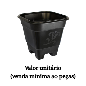 #ATACADO-VALOR UNITÁRIO P/50 PÇS-VASO QUADR MEDIO PRETO - ARQPLAST