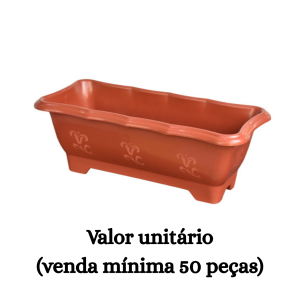 #ATACADO-VALOR UNITÁRIO P/50 PÇS-JARDINEIRA M TERRA COTA- ARQPLAST