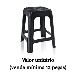 #ATACADO-VALOR UNITÁRIO P/12 PÇS-BANQUETA PRETA SIMPLES - ARQPLAST