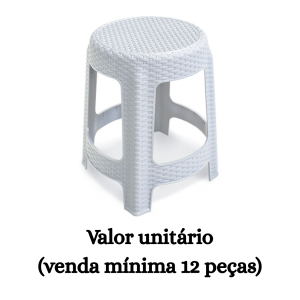 #ATACADO-VALOR UNITÁRIO P/12 PÇS-BANQUETA RATTAN BRANCA- ARQPLAST