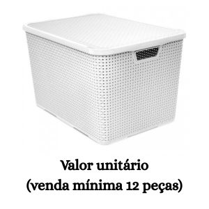 #ATACADO-VALOR UNITÁRIO P/12  PÇS-ORGANIZADOR RATTAN 40LTS BRANCO- ARQPLAST