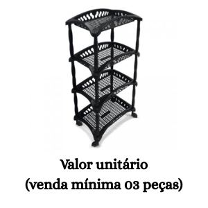 #ATACADO-VALOR UNITÁRIO P/3 PÇS-ORG VERTICAL QUADRUPLO PRETO- ARQPLAST