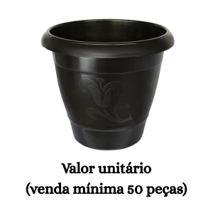 #ATACADO-VALOR UNITÁRIO P/50 PÇS-VASO RED M PRETO - ARQPLAST