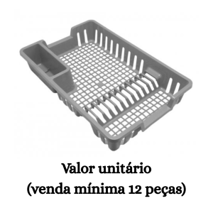 #ATACADO-VALOR UNITÁRIO P/12 PÇS-ESCORREDOR DE LOUÇA CINZA - ARQPLAST