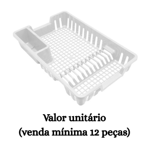#ATACADO-VALOR UNITÁRIO P/12 PÇS-ESCORREDOR DE LOUÇA BRANCO - ARQPLAST