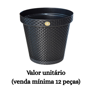 #ATACADO-VALOR UNITÁRIO P/12 PÇS-VASO RED RATTAN PR 20LTS- ARQPLAST