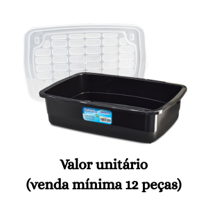 #ATACADO-VALOR UNITÁRIO P/6 PÇS-CONTAINER ORG 12 LTS PRETO- ARQPLAST
