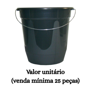 #ATACADO-VALOR UNITÁRIO P/25 PÇS-BALDE REF. 15 PRETO-CVL