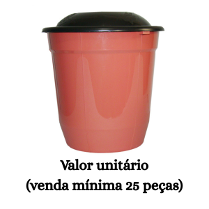 #ATACADO-VALOR UNITÁRIO P/25 PÇS-LIXEIRA REF. 15 COLOR C/ TAMPA-CVL