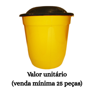 #ATACADO-VALOR UNITÁRIO P/25 PÇS-LIXEIRA REF. 15 COR VIVA C/ TAMPA-CVL
