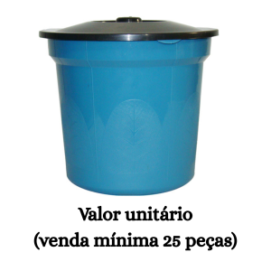 #ATACADO-VALOR UNITÁRIO P/25 PÇS-LIXEIRA REF. 10 COLOR C/ TAMPA-CVL