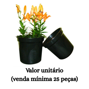 #ATACADO-VALOR UNITÁRIO P/25 PÇS-VASO REF. 10 PRETO-CVL