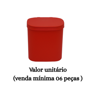 #ATACADO-VALOR UNITÁRIO P/6 PÇS-LIXEIRA CLEAN 3,5 VERM-CVL