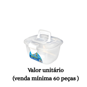 #ATACADO-VALOR UNITÁRIO P/60 PÇS-MINI MALETA LADY BOX 7´´ TRANSPARENTE- ARQPLAST