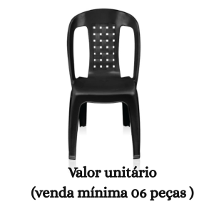 #ATACADO-VALOR UNITÁRIO P/6 PÇS-CADEIRA ADULTO VIME BISTRO PRETA - ARQPLAST
