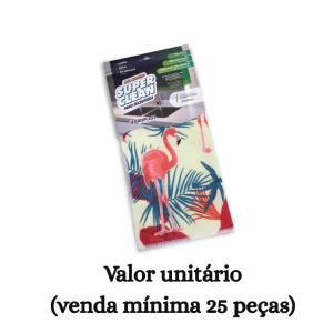 #ATACADO-VALOR UNITÁRIO P/25 PÇS-PANO MICROFIBRA 30X30 FAUNA- ARQPLAST