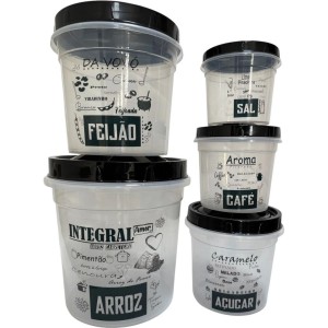 PR558-KIT MANTIMENTO ROSCA 5 PÇS LISO TRANSPARENTE - PRIM